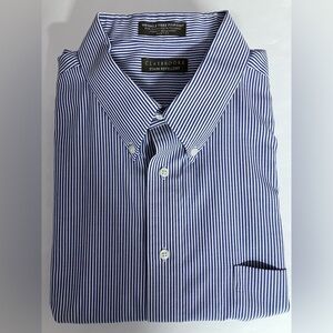 Claybrooke Stain Repellant Men’s Dress Shirt, 18/ 34-35, Blue/White
